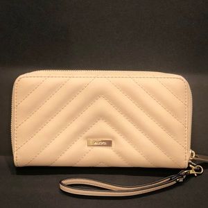 NWOT- ALDO beige wristlet wallet.